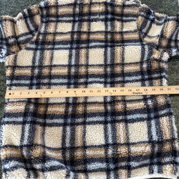 Vineyard Vines Super Shep Pullover Mens M Plaid Sherpa Fleece Half Zip - Picture 13 of 14